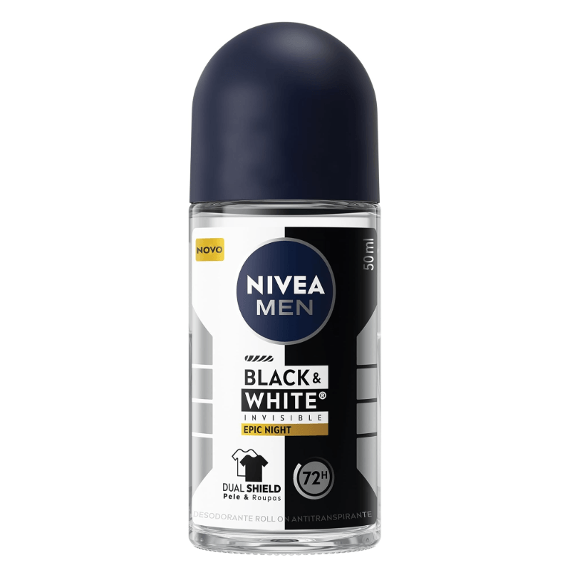 Desodorante Antitranspirante Roll-on Nivea Men Black & White Epic Night 50ml