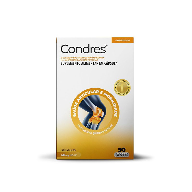 Suplemento Alimentar Condres Colágeno 40mg Colágeno Tipo II 90 Cápsulas