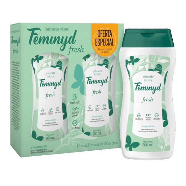 Kit Sabonete Líquido Íntimo Feminyd Fresh 2 Unidades 200ml Cada