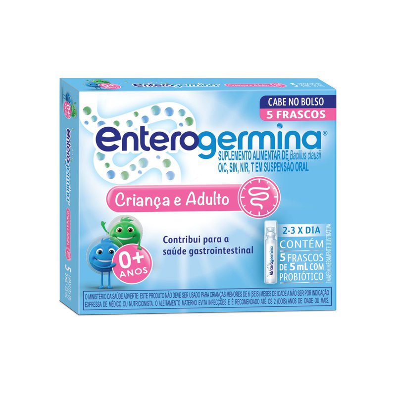 Enterogermina Criança e Adulto 5 Frascos 5ml Cada