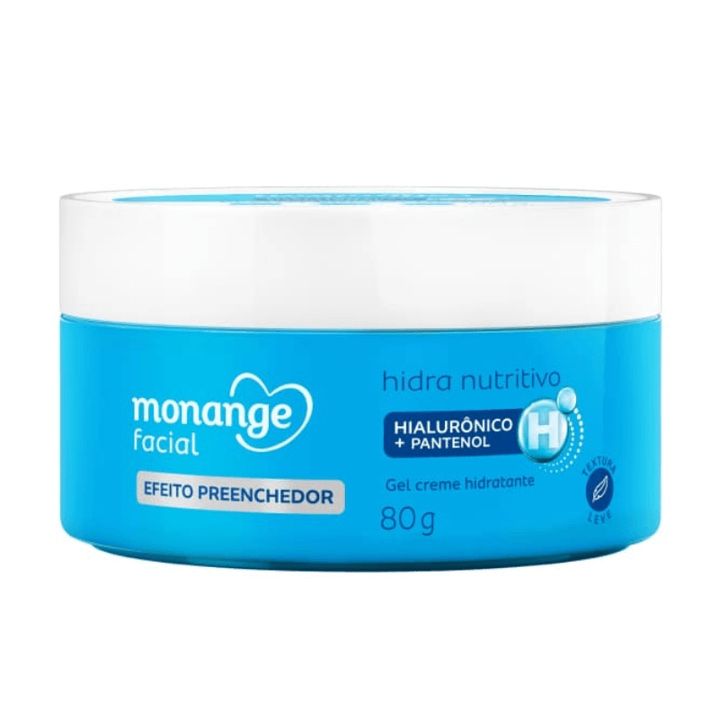 Gel Creme Hidratante Facial Monange Hidra Nutritivo Efeito Preenchedor 80g