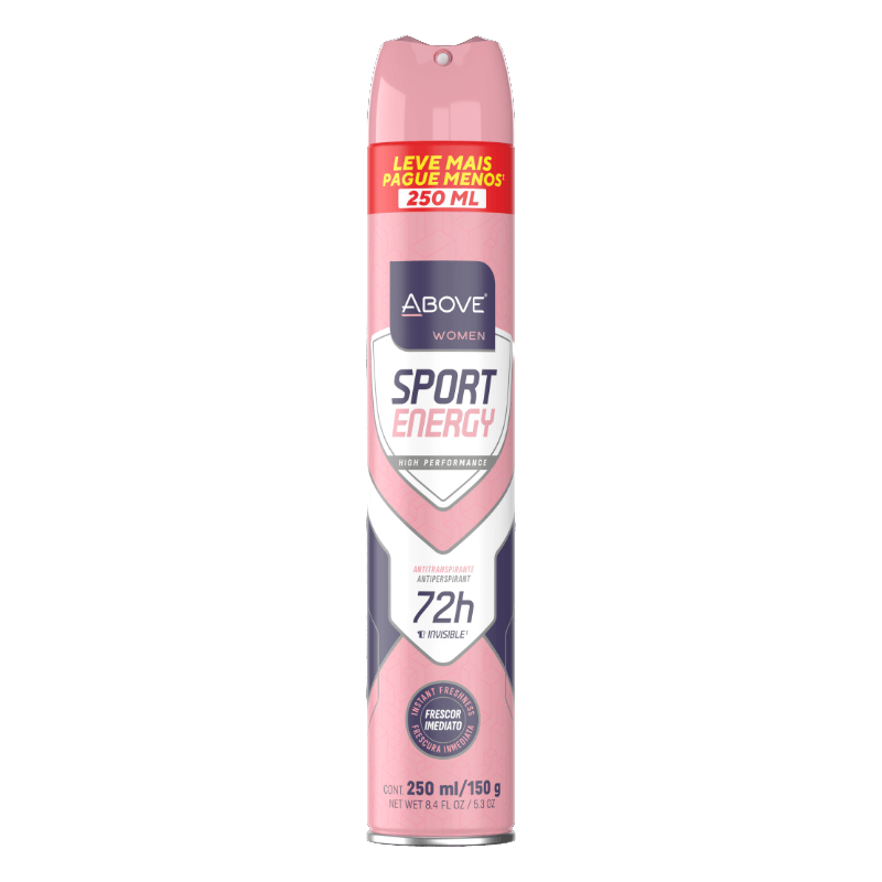 Desodorante Antitranspirante Aerosol Above Women Sport Energy 72h 250ml