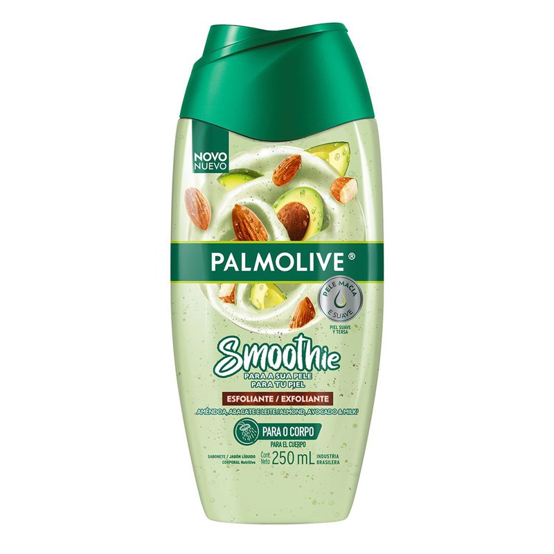 Sabonete Líquido Corporal Palmolive Smoothie Esfoliante Amêndoa, Abacate e Leite 250ml