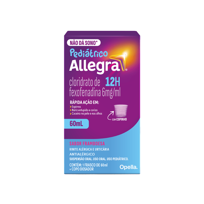 Antialérgico Allegra 6mg/ml Xarope Pediátrico Uso Oral 60ml + Copinho Dosador