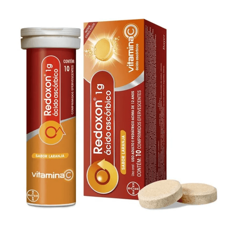 Suplemento de Vitamina C Redoxon 1g Sabor Laranja 10 Comprimidos Efervescentes