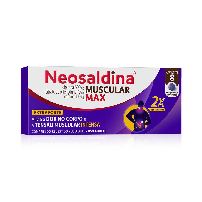 Analgésico e Relaxante Muscular Neosaldina Muscular Max 8 Comprimidos Revestidos