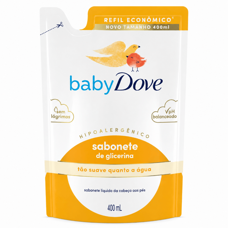 Refil Sabonete Líquido Baby Dove Hidratação Glicerinada 400ml