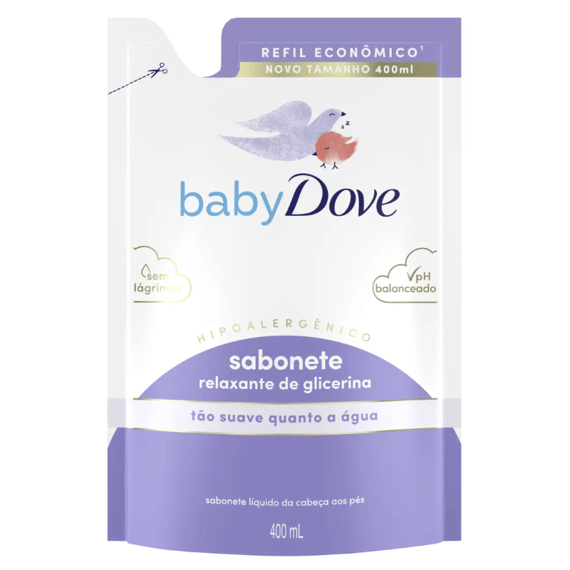 Refil Sabonete Líquido de Glicerina Baby Dove Hora de Dormir 400ml