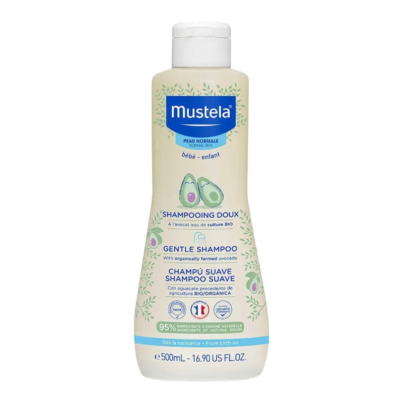 Shampoo Suave Mustela Bebê com Abacate Orgânico 500ml