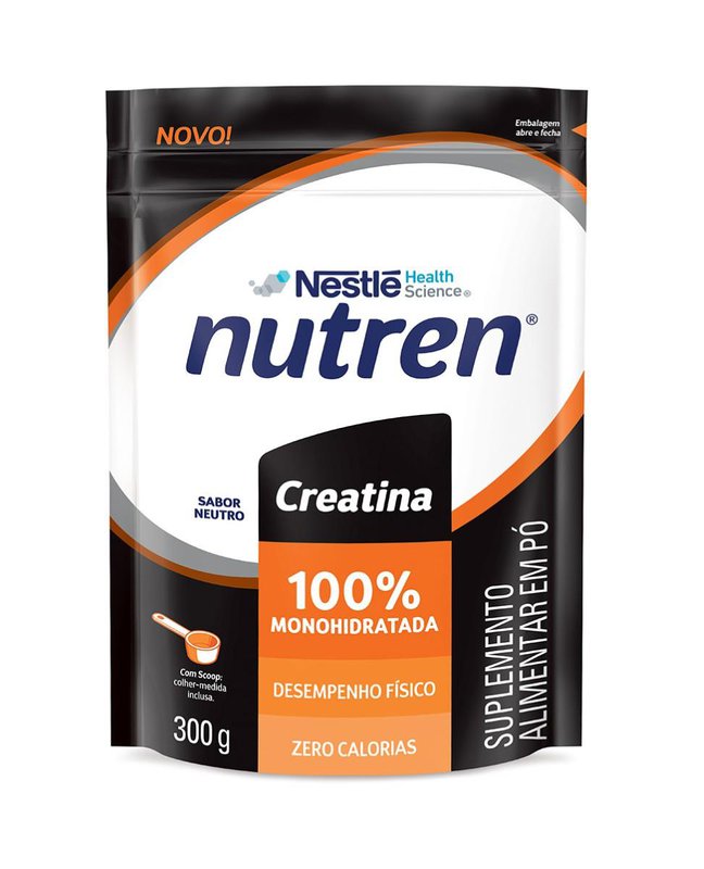 Embalagem do Suplemento Alimentar Nutren Creatina em Pó Sabor Neutro 300g