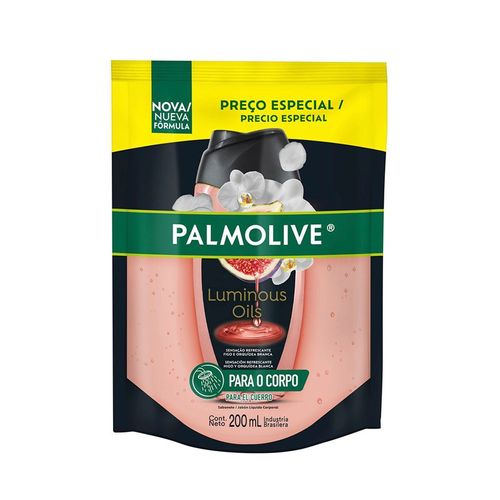Refil Sabonete Líquido para o Corpo Palmolive Luminous Oils Figo e Orquídeas Brancas 200ml