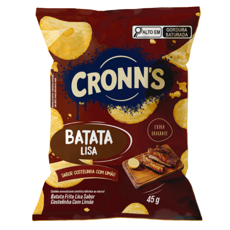 Salgadinho Cronn´s Batata Lisa Sabor Costelinha com Limão 45g