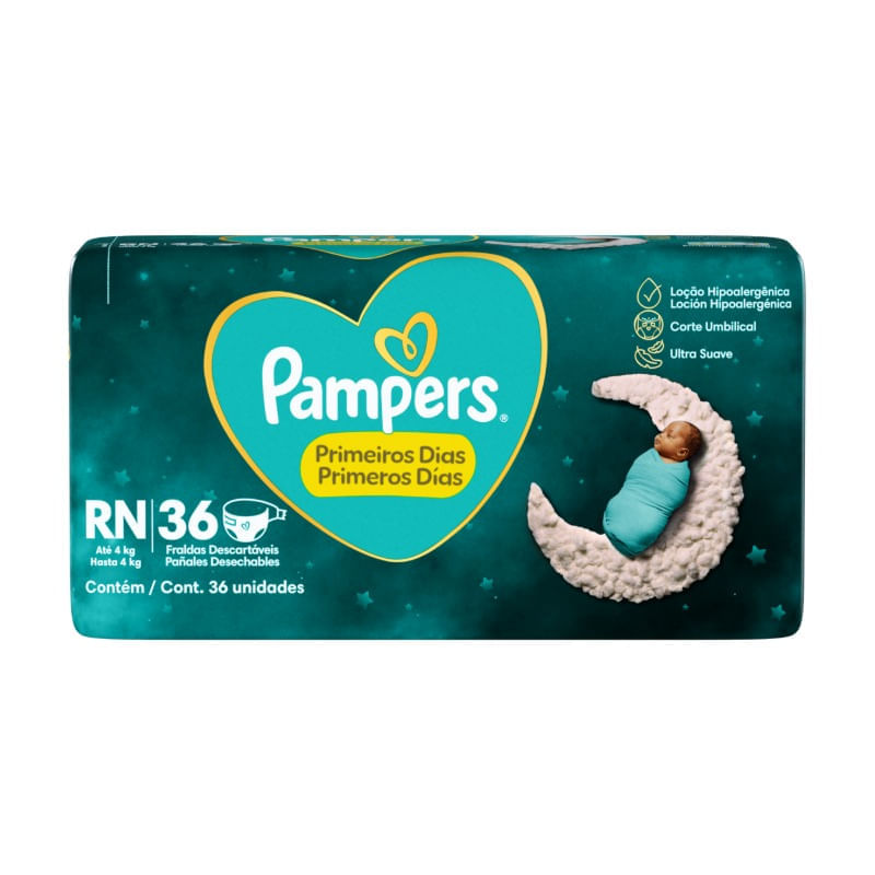 Fraldas Pampers Recém Nascido Premium Care RN 36 Unidades