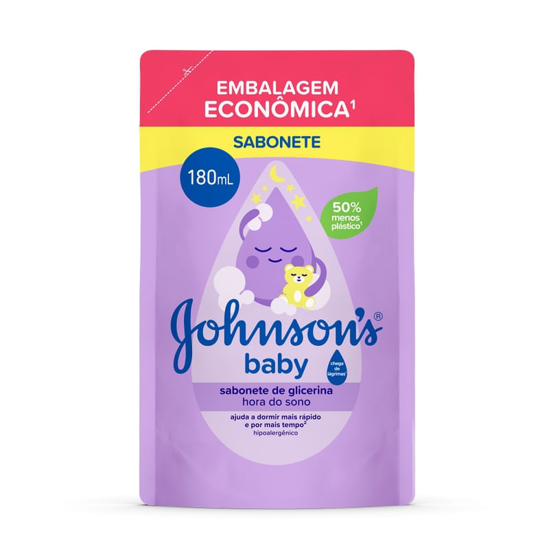 Refil Sabonete Líquido Johnson's Baby Glicerina Hora do Sono 180ml