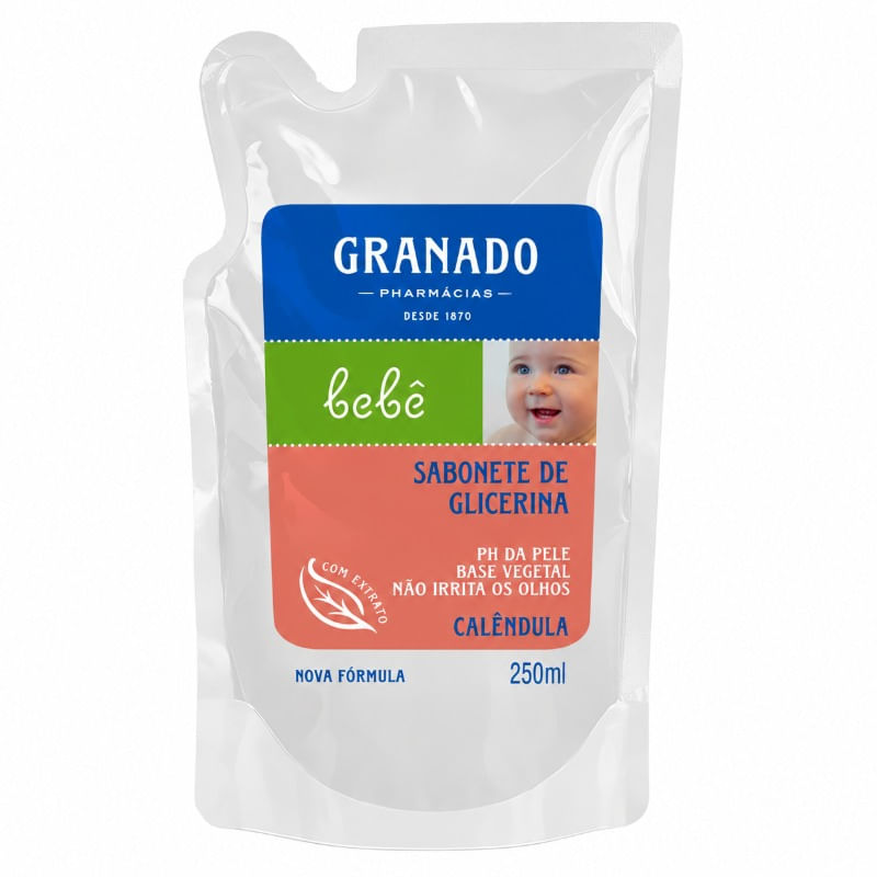 Refil Sabonete Líquido de Glicerina Granado Bebê Calêndula 250ml